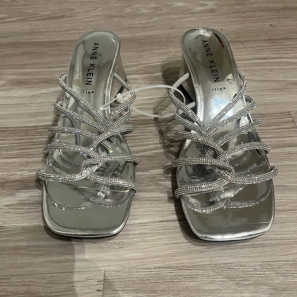 Anne Klein Silver Strappy Women's Shoes